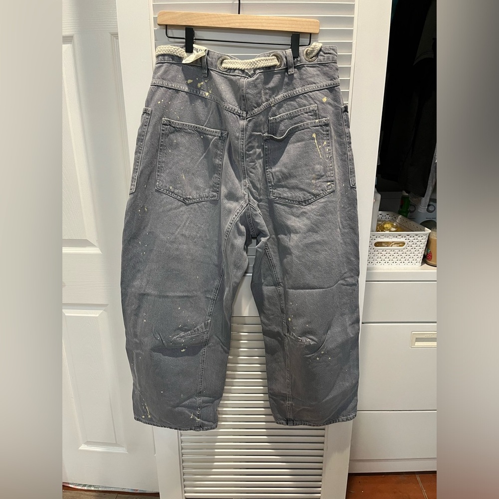 Free people moxie NWT pull on barrel jeans. GRAY - Picture 4 of 6